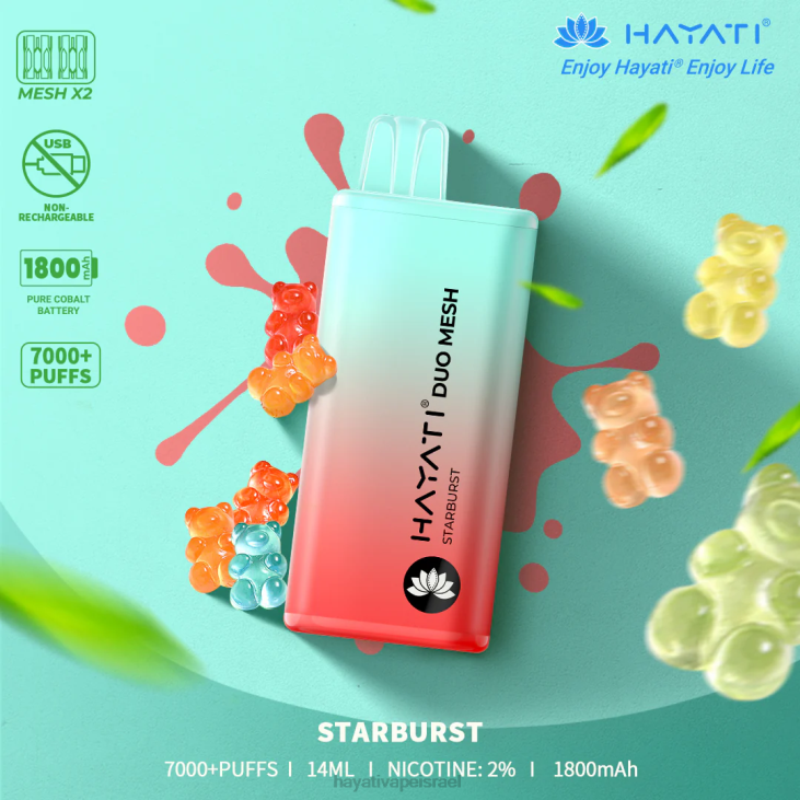 Hayati Israel - Hayati Duo Mesh חַד פַּעֲמִי 848P181 התפרצות כוכבים