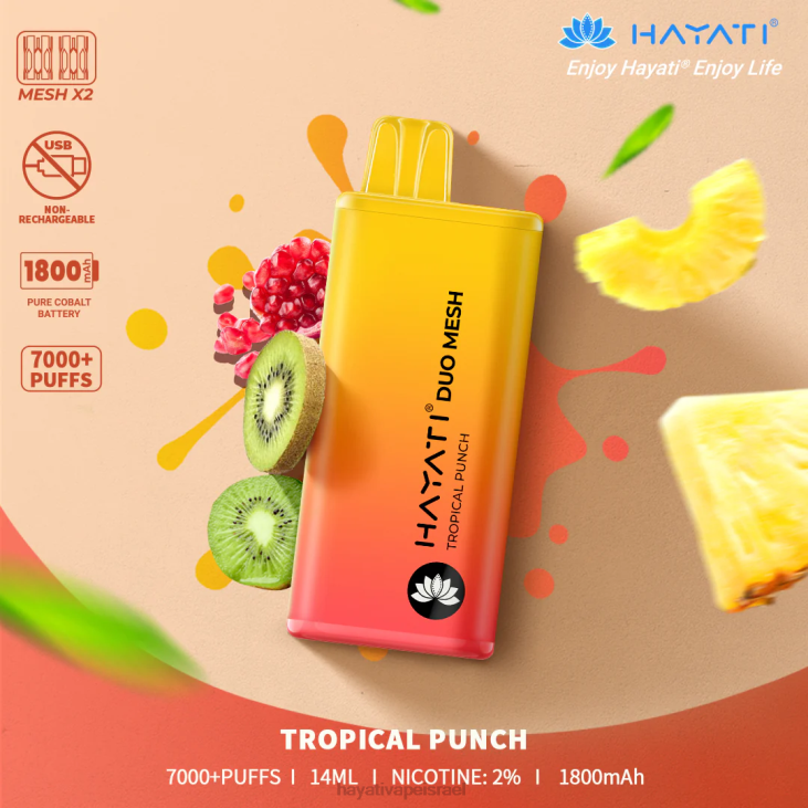 Hayati Vape Flavours - Hayati Duo Mesh חַד פַּעֲמִי 848P184 פאנץ' טרופי