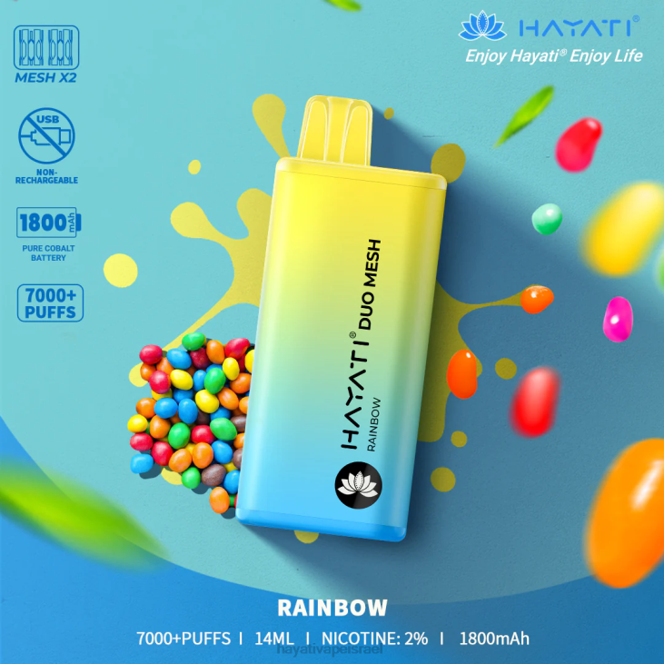 Hayati Vape Near Me - Hayati Duo Mesh חַד פַּעֲמִי 848P176 קשת בענן