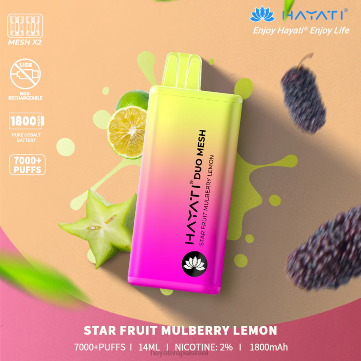 Hayati Vape Price - Hayati Duo Mesh חַד פַּעֲמִי 848P190 כוכב פרי תות לימון