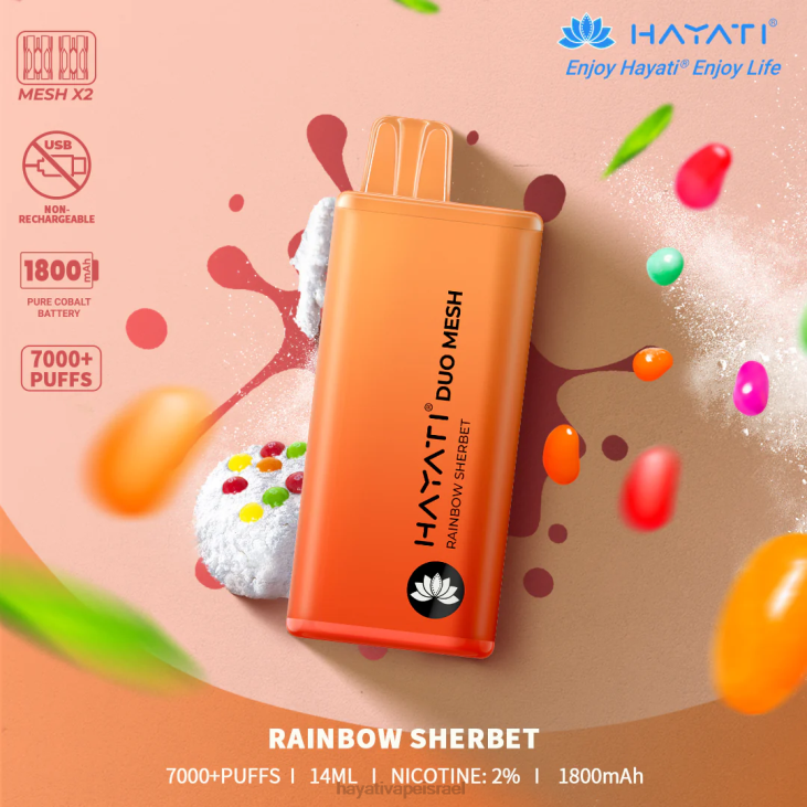Hayati Vape Review - Hayati Duo Mesh חַד פַּעֲמִי 848P177 שרבט קשת בענן