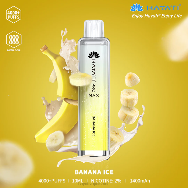 Hayati Vape Price - Hayati Pro Max חַד פַּעֲמִי 848P90 קרח בננה