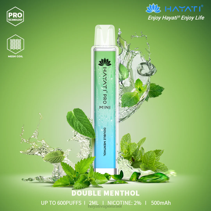 Hayati Vapes Wholesale - Hayati Pro Mini חַד פַּעֲמִי 848P8 מנטול כפול