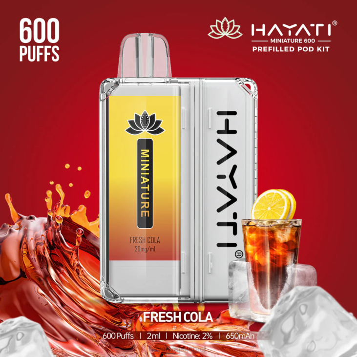 Hayati Vape Liquid - Hayati Miniature 600 ערכות פוד 848P35 קולה טרייה