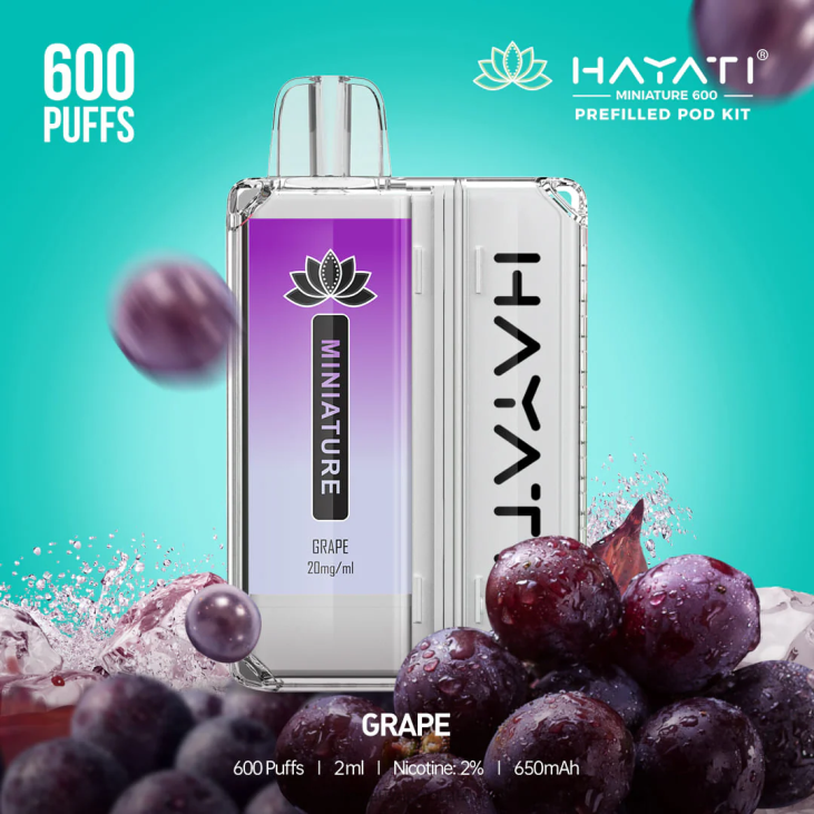 Hayati Vape Near Me - Hayati Miniature 600 ערכות פוד 848P36 עַנָב