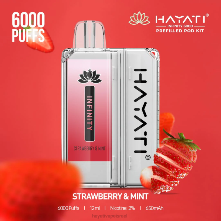 Hayati Vape Price - Hayati Infinity 6000 ערכות פוד 848P160 תות ונענע